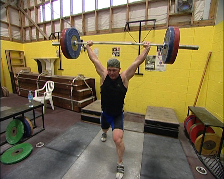 Stage 2 of the Olympic lift, weight lifting.