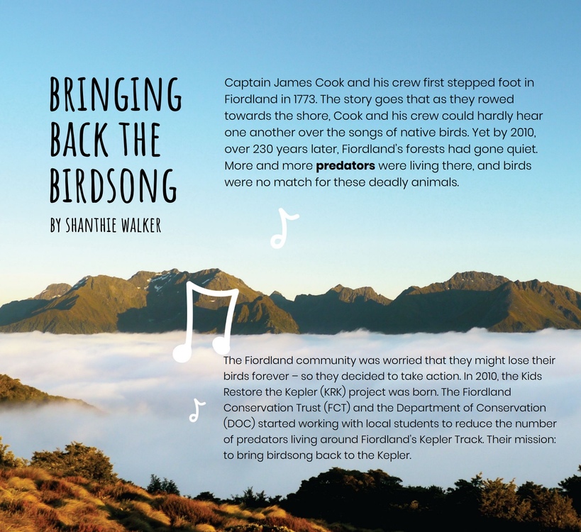Connected journal article Bringing back the birdsong Cover page