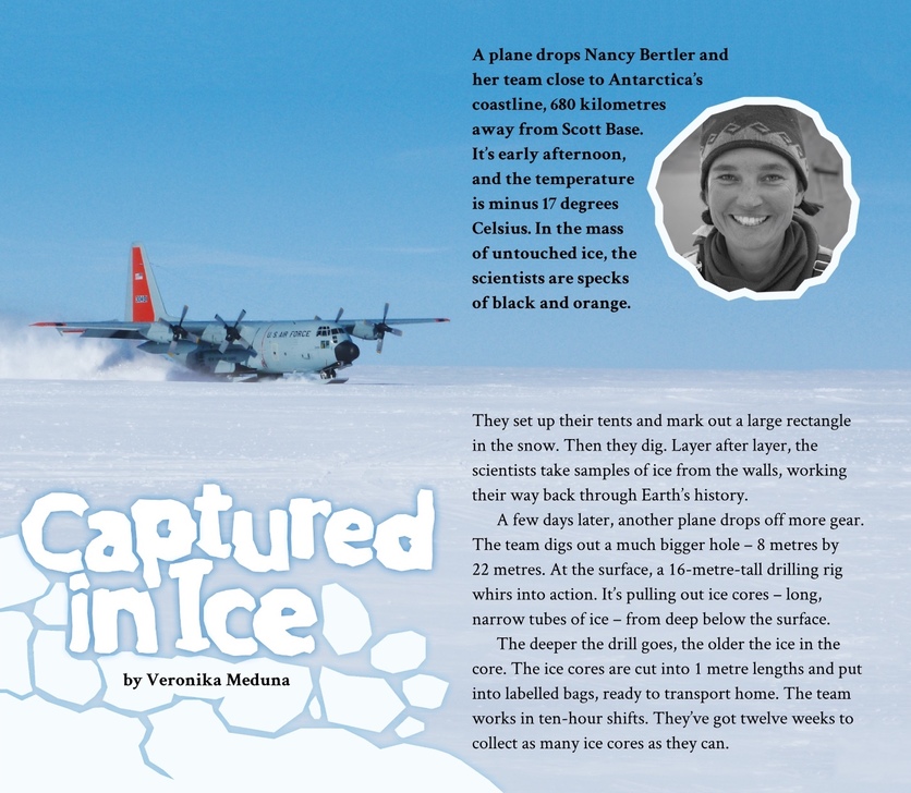 Cover of ' Captured in ice' article from 2017 level 3 Connected
