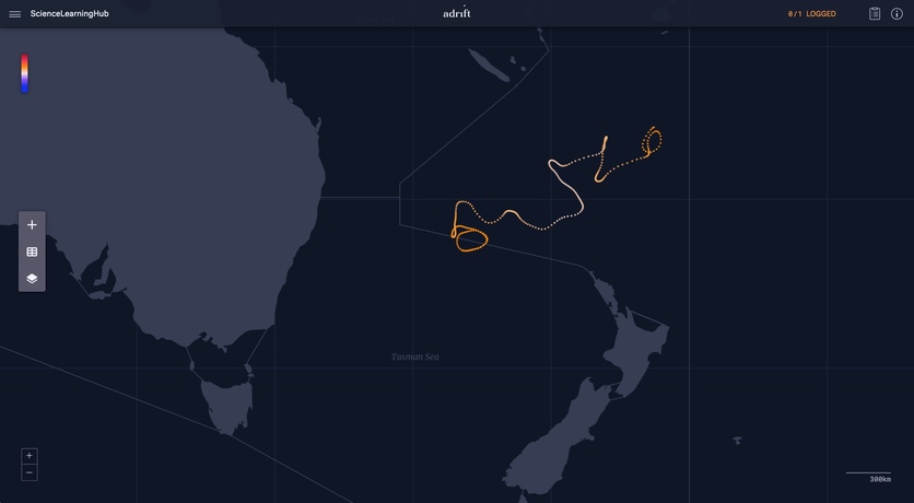 Map simulated trajectories of marine microbes - Adrift project