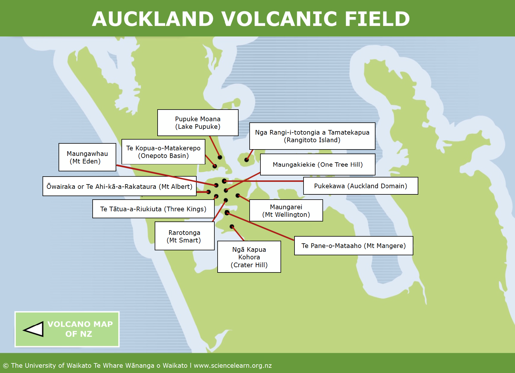 Auckland Volcanic Field - interactive image map