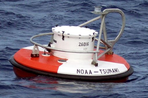 DART® tsunami buoy on the ocean. 
