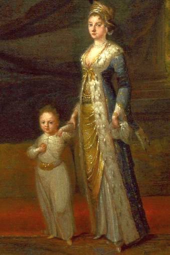 Painting of Lady Mary Wortley Montagu and son by Vanmour