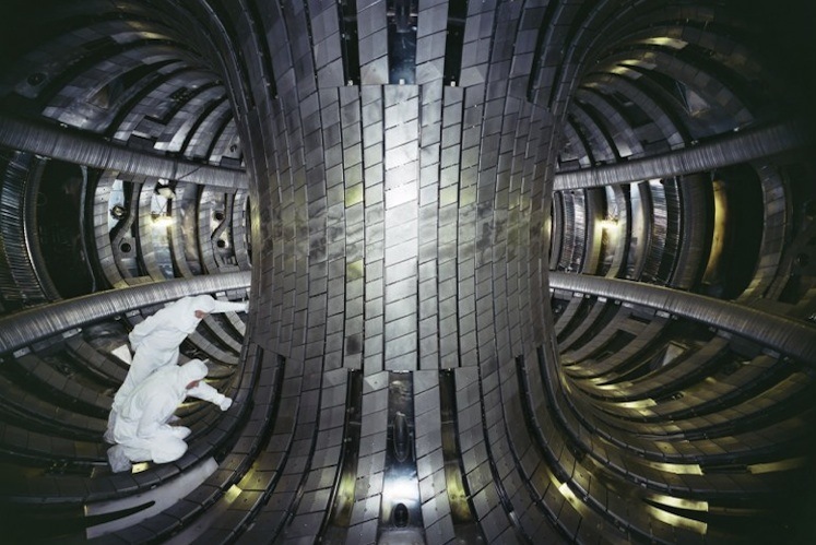 Inside doughnut-ring shaped reactor of JET Joint European Torus