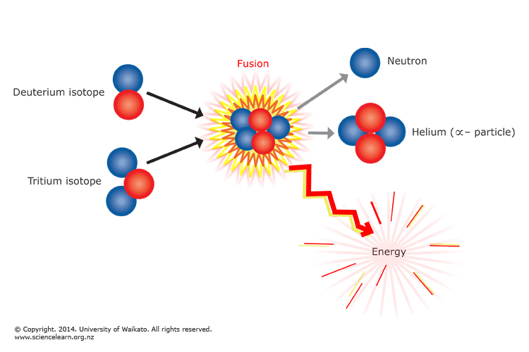 Diagram illustrating D-T fusion. 