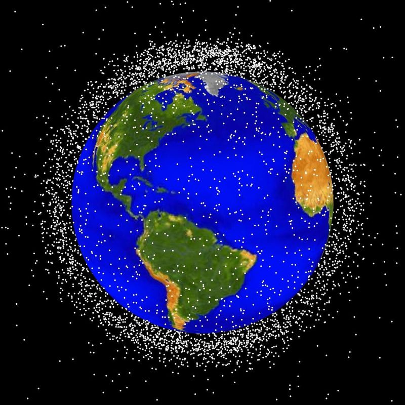 Debris plot of the objects being tracked in low Earth orbit.