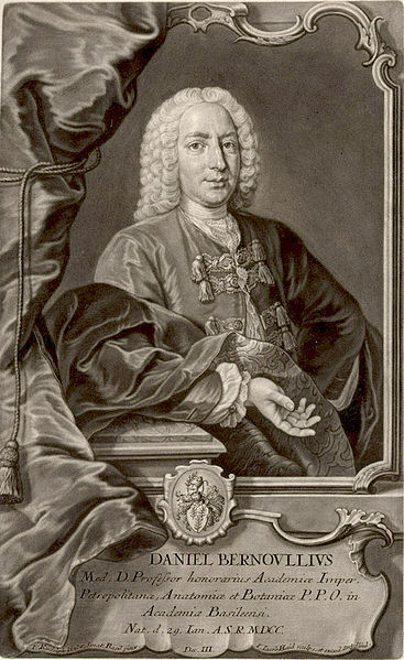 Portrait of Daniel Bernoulli (1700–1782) by Johann Rudolf Huber.