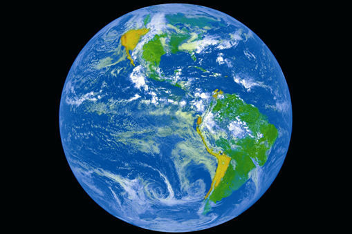 Earth globe from space. 