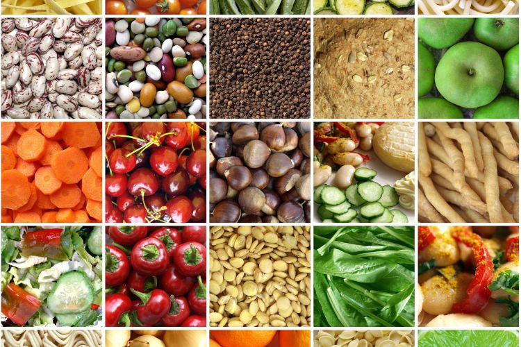 Selection of food sources that are rich in fibre.