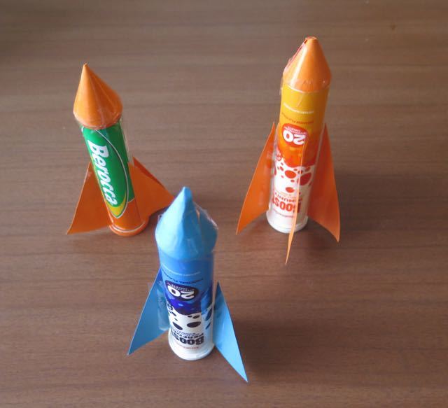 Three Effervescent canister rockets.