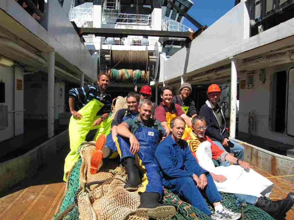 The fish team on board the research ship Tangaroa.