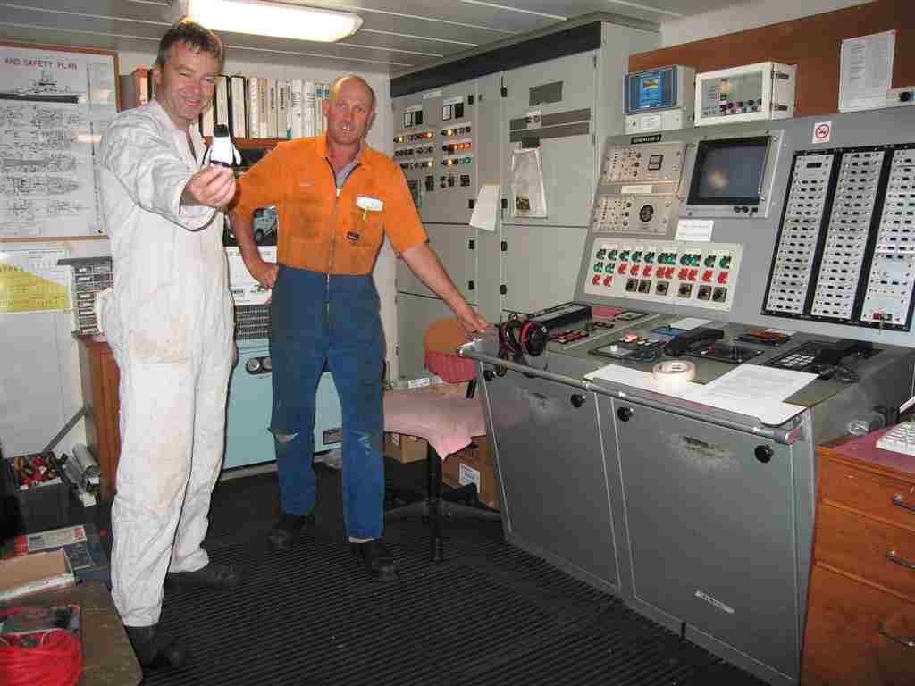 The engineers on board the research ship the Tangaroa