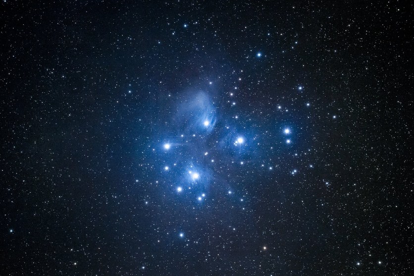 Image of the Matariki (Pleiades) star cluster in space. 