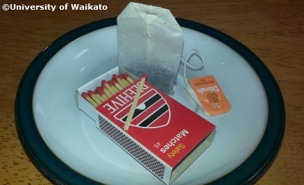 Matchbox and teabag: Equipment for the flying tea bag experiment