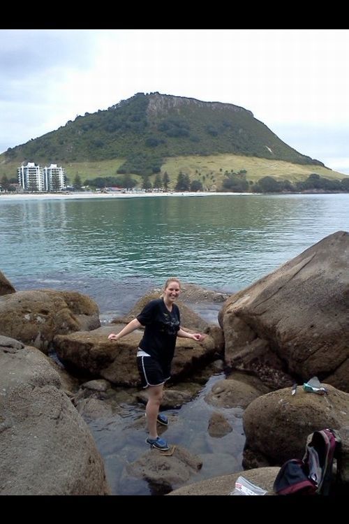 Scientist collects unarmoured marine samples, Mount Maunganui NZ