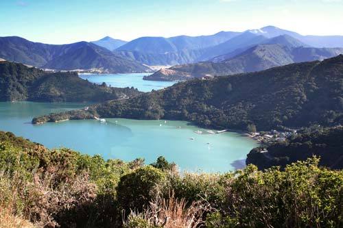 Looking down at Kenepuru Sound, New Zealand