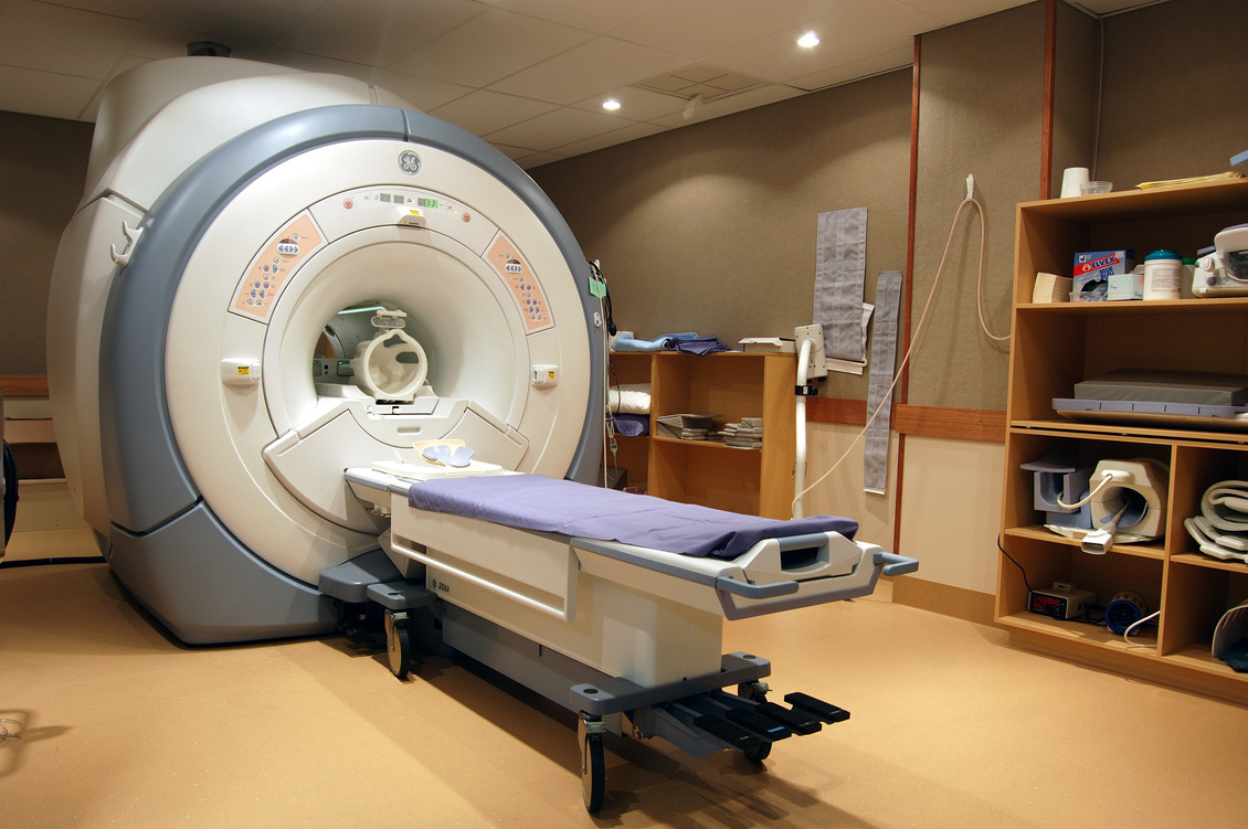 Magnetic resonance imaging (MRI) machine in a hospital.