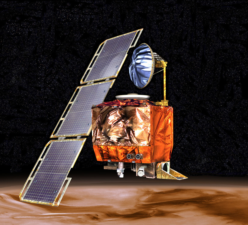 Artist's rendering of the Mars Climate Orbiter from 1999