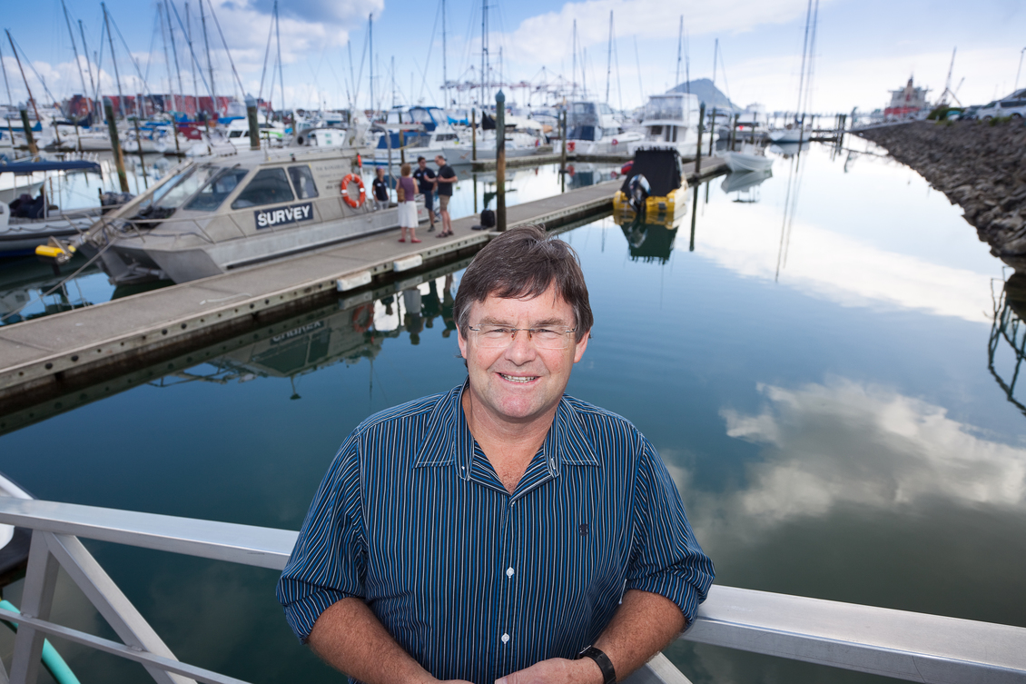Coastal Science leader Chris Battershill at a marina