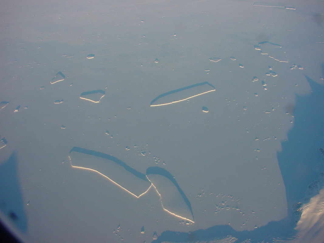 Remnants of some of the massive bergs grounded Antarctica coast