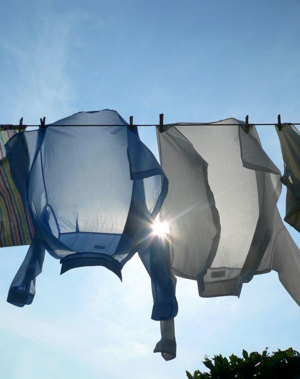 Drying washing in the Sun on a line.