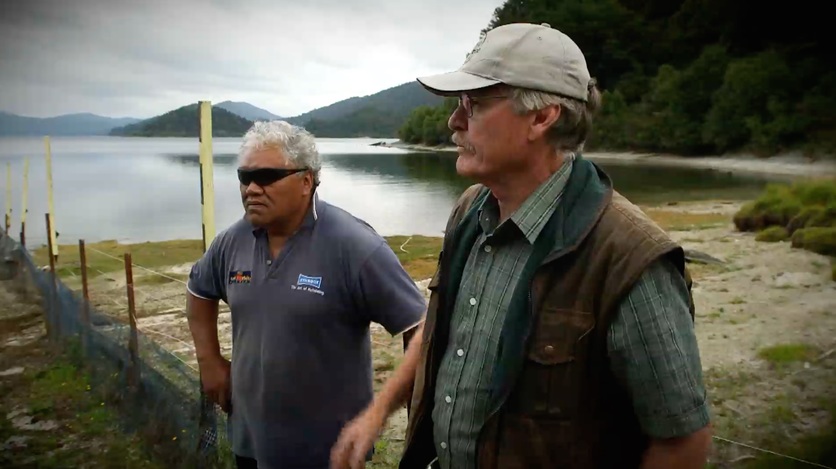 Rik Winitana and Dr John McLennan at Lake Waikaremoana.
