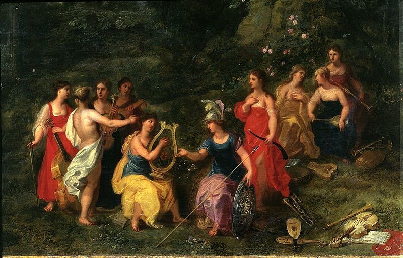 The 9 muses and Minerva Painting by Hendrick van Balen the Elder