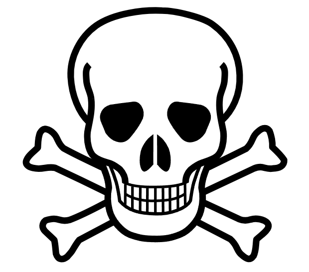 Skull and crossbones - internationally-recognised Toxic symbol