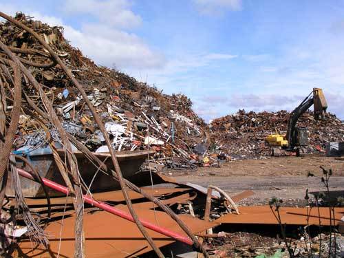 Scrap metal in scrap yard