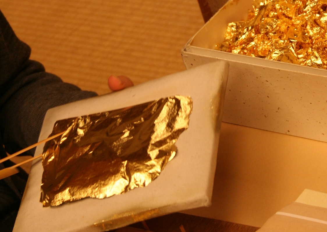 Gold processing at a workshop in Kanazawa, Japan.