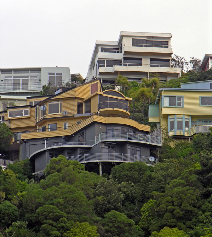Houses on Mount Victoria hillside, Wellington, New Zealand