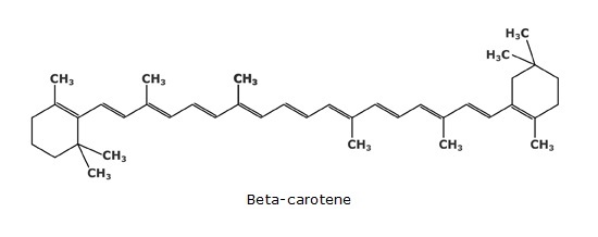 Beta-carotene forumula.