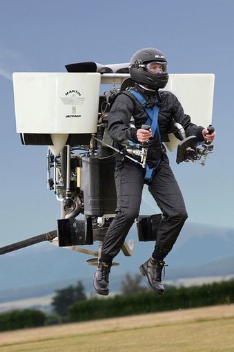 Person flying in a Martin Jetpack.