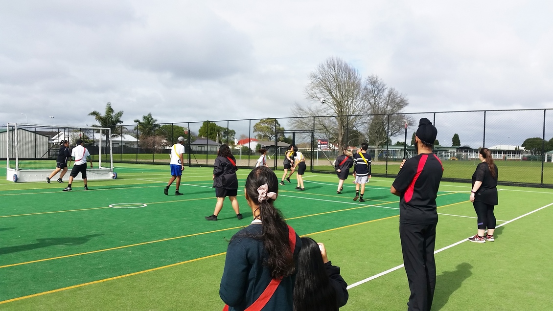 Manurewa Health Science Academy students outside exercising