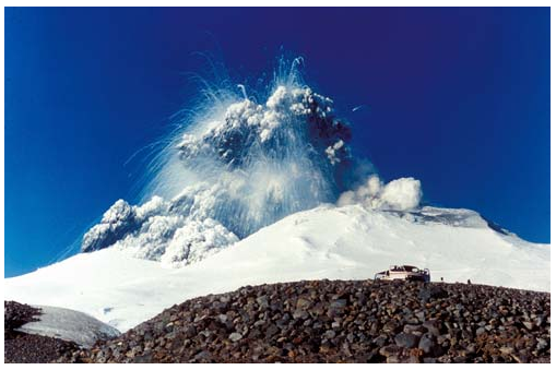 Mount Ruapehu, New Zealand 1996 eruption.