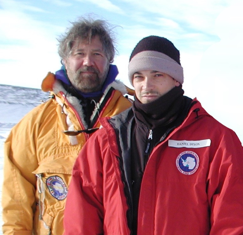 Professor Paul Mayewski & Dr Daniel Dixon outside in Antarctica