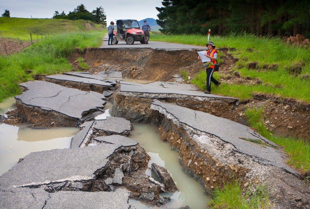 2016 Kaikōura earthquake major Road damage near Culverden