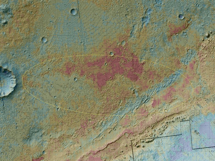 Map of part of Mars from NASA’s Curiosity rover data