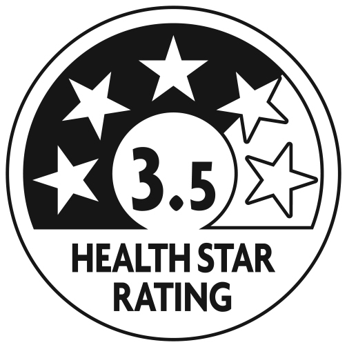 A 3.5 Health Star Rating label.