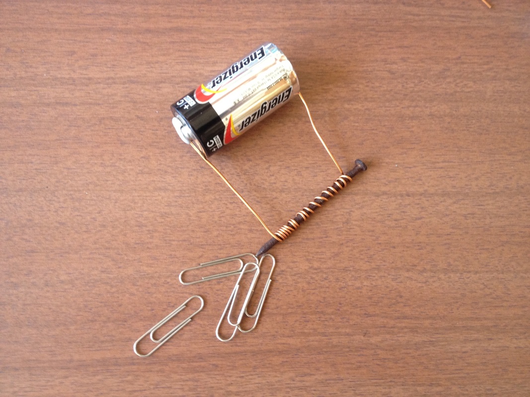 A simple electromagnet using everyday materials. 