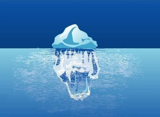 Interactive of how much of an iceberg is under and over water