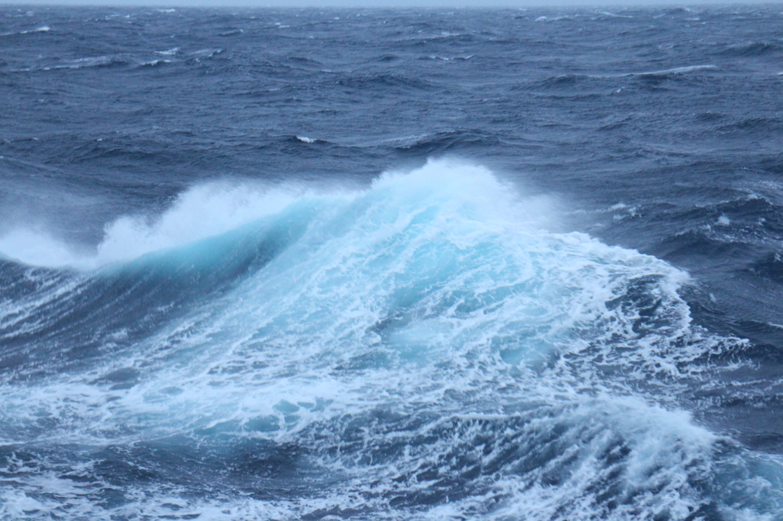 Stormy seas near New Zealand.