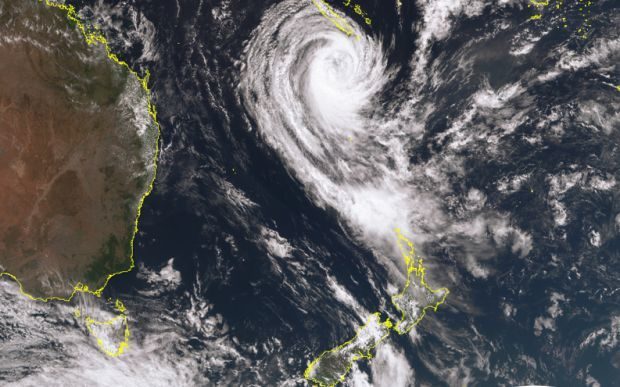 Satellite image of Cyclone Gita from February 2018.