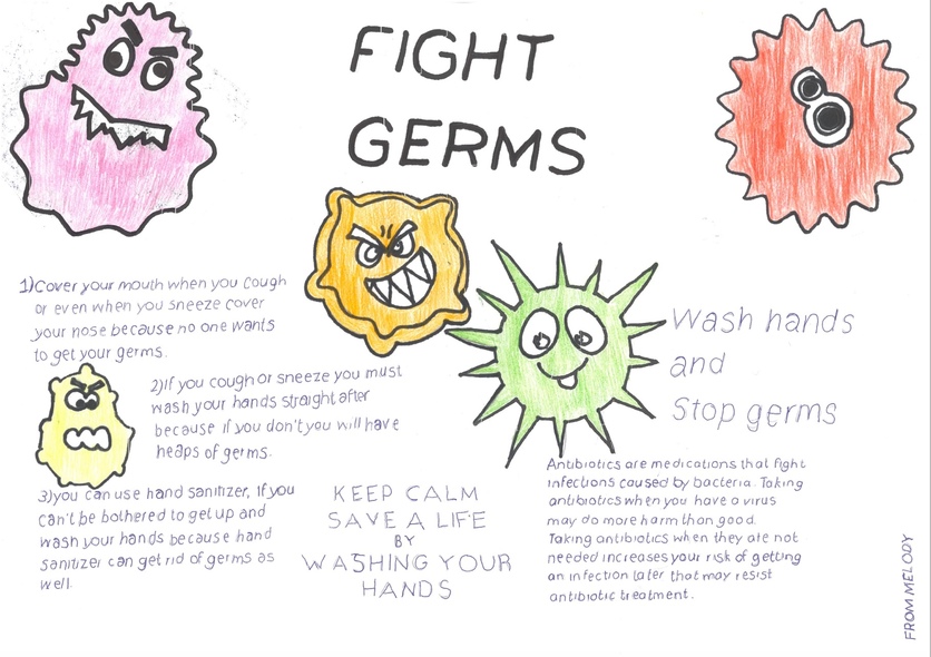 Student poster from 2018 Antibiotic awareness poster competition