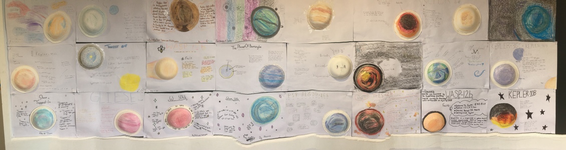 Student posters showcase exoplanets.