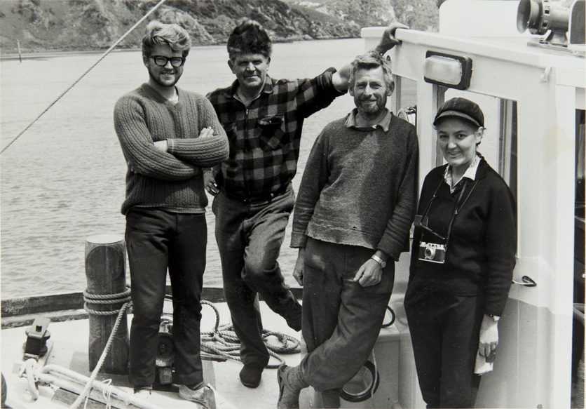 Betty Batham marine biologist on board Research ship c.1969-1972