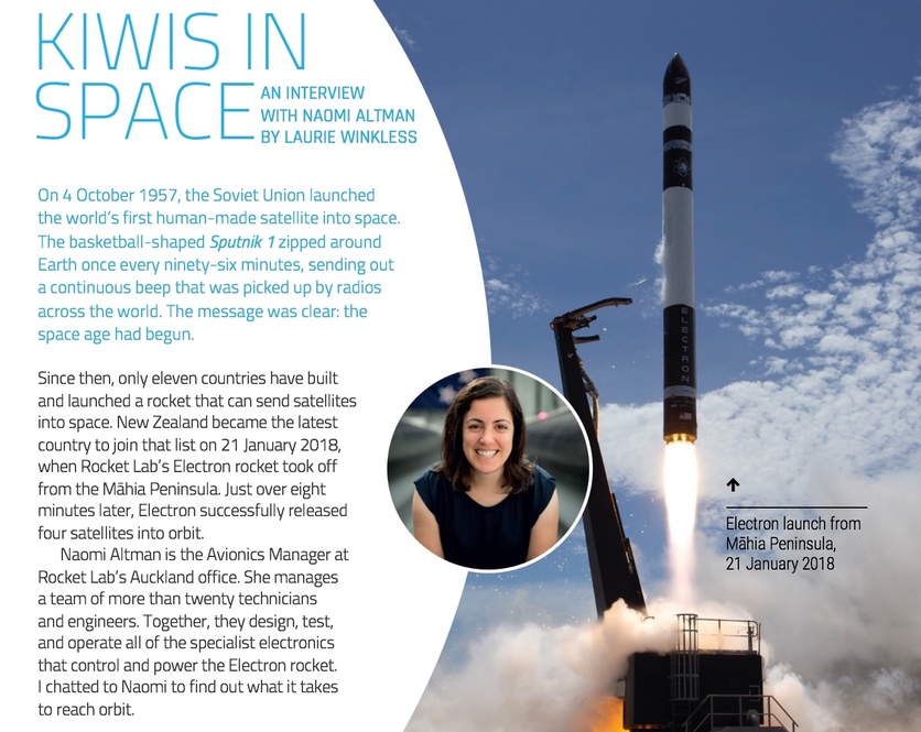 Cover of 2018 Level 4 Connected journal article: Kiwis in space