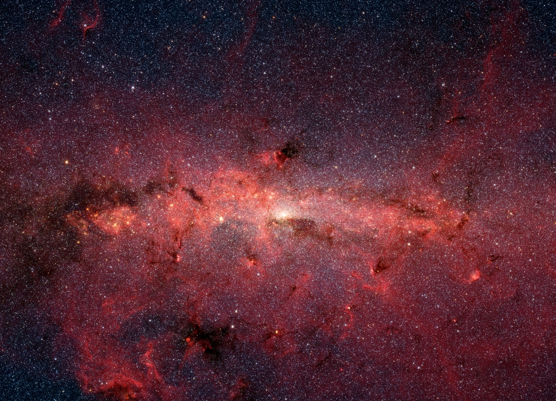 Infrared image of the Milky Way imaged by Spitzer. 