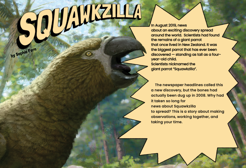 Cover page from 2020 Connected journal article: Squawkzilla