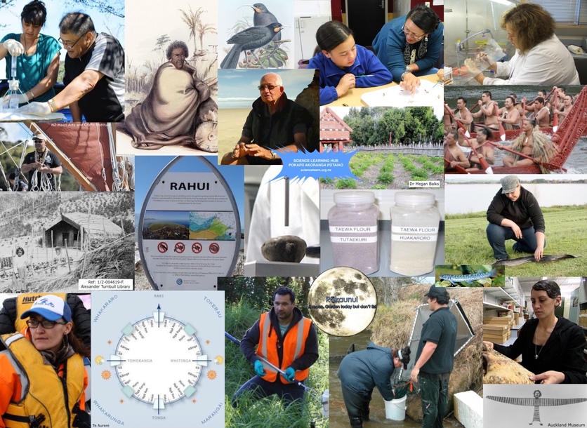 Image collage of resources that explore mātauranga Māori